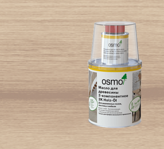 Масло OSMO для древесины 2-компонентное 2K Holz-Öl 6111 Белое прозрачное 1л